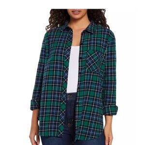 Gap Button Up Flannel Shirt Womens Size Medium Soft Cotton Relaxed New With Tags